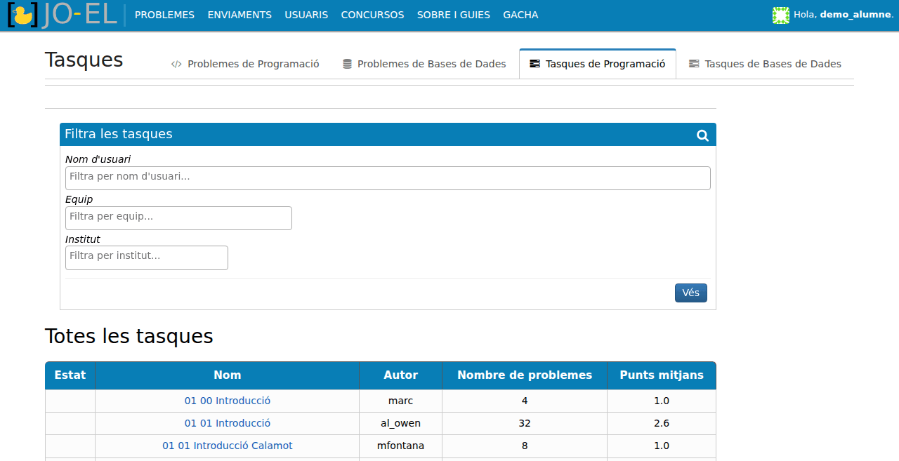 Llista de tasques